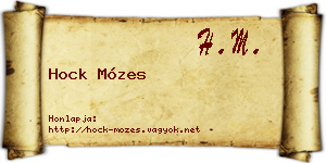 Hock Mózes névjegykártya